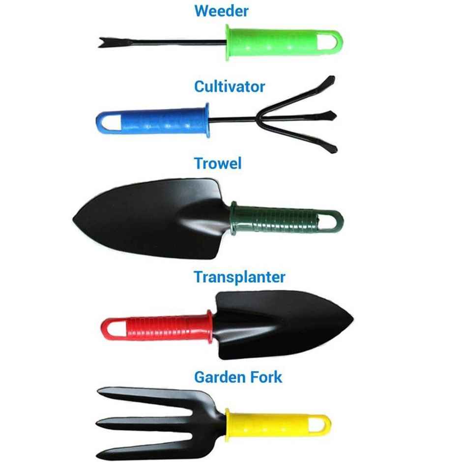 Daluci Gardening Tools Set - Weeder | Cultivator | Trowel | Fork | Pruner and Gloves