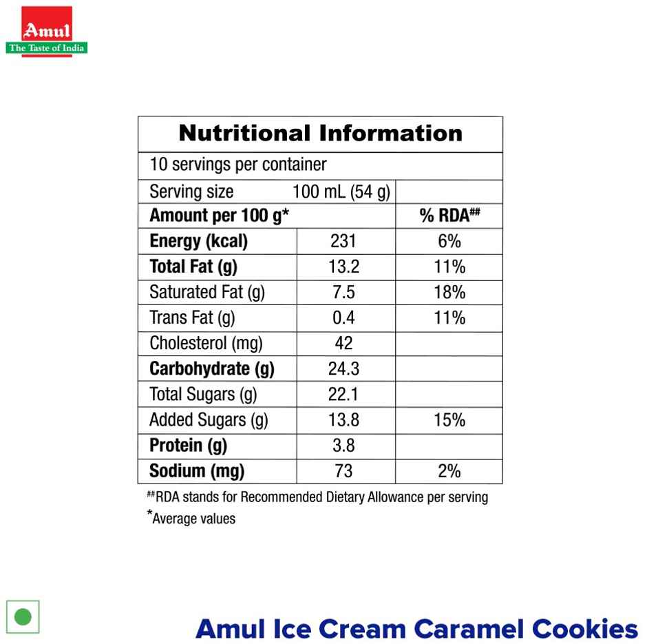 Amul Caramel Cookies Ice Cream