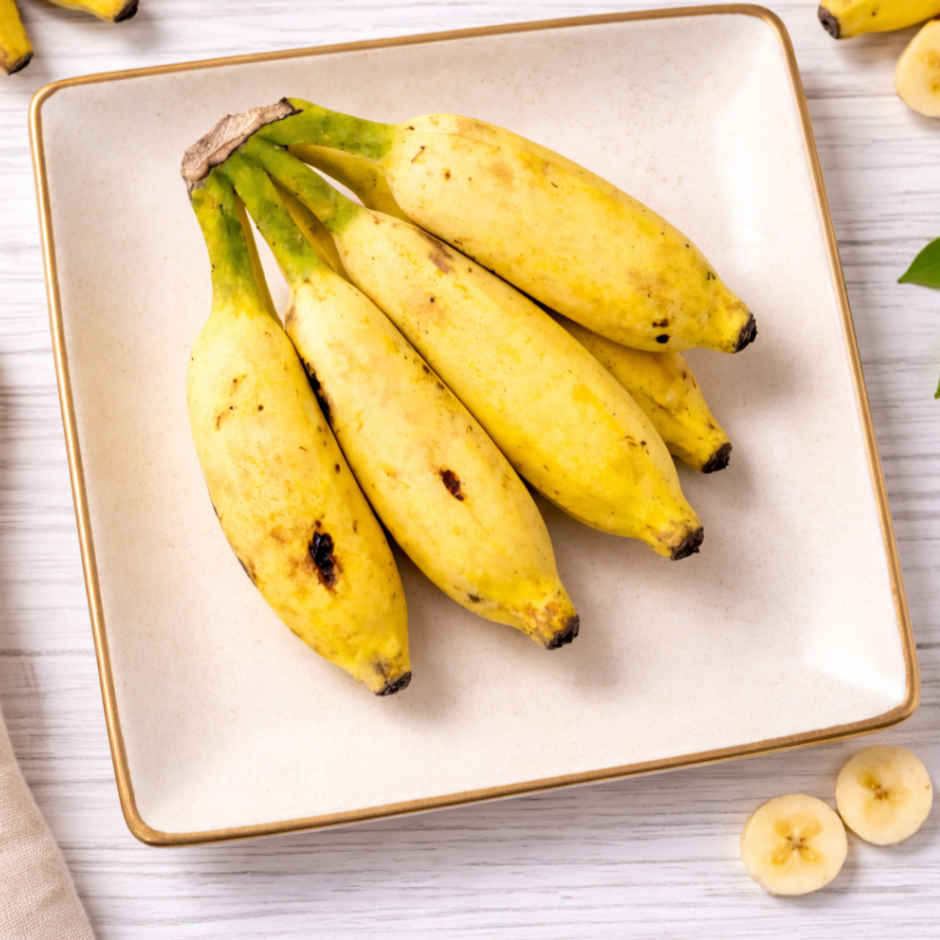 Banana Poovan Semi Ripe