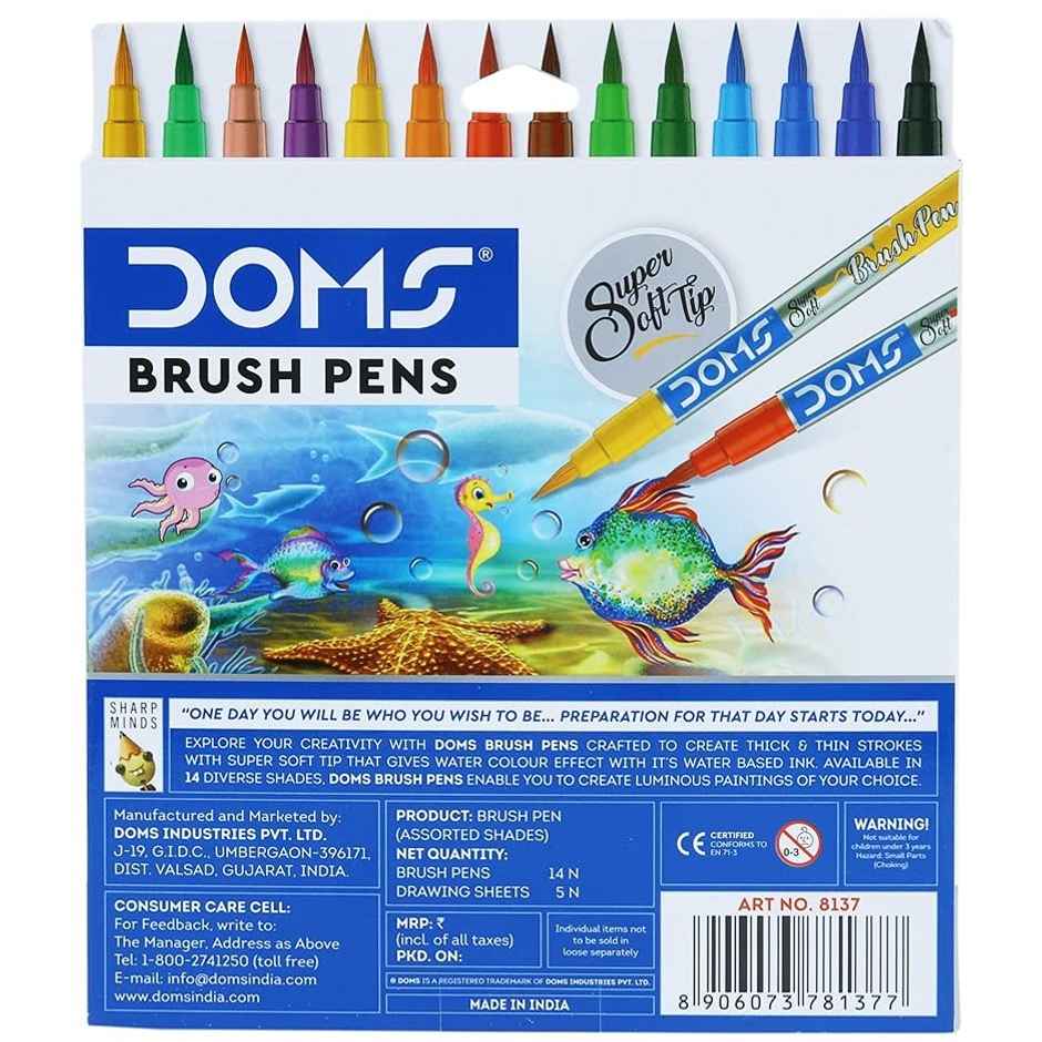 Doms Brush Pen 13+1 Shades | Smooth Coloring