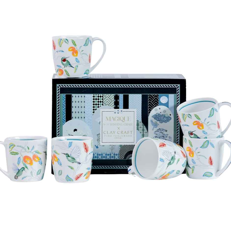 Magique By The Wishing Chair - Mango Paradise Summer | Set Of 6 Mugs | Fine China | 200 ml - 381065