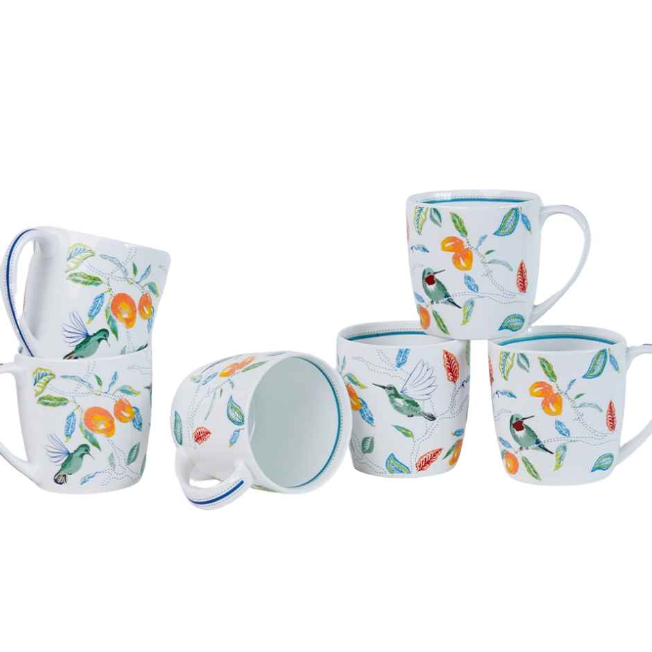 Magique By The Wishing Chair - Mango Paradise Summer | Set Of 6 Mugs | Fine China | 200 ml - 381065