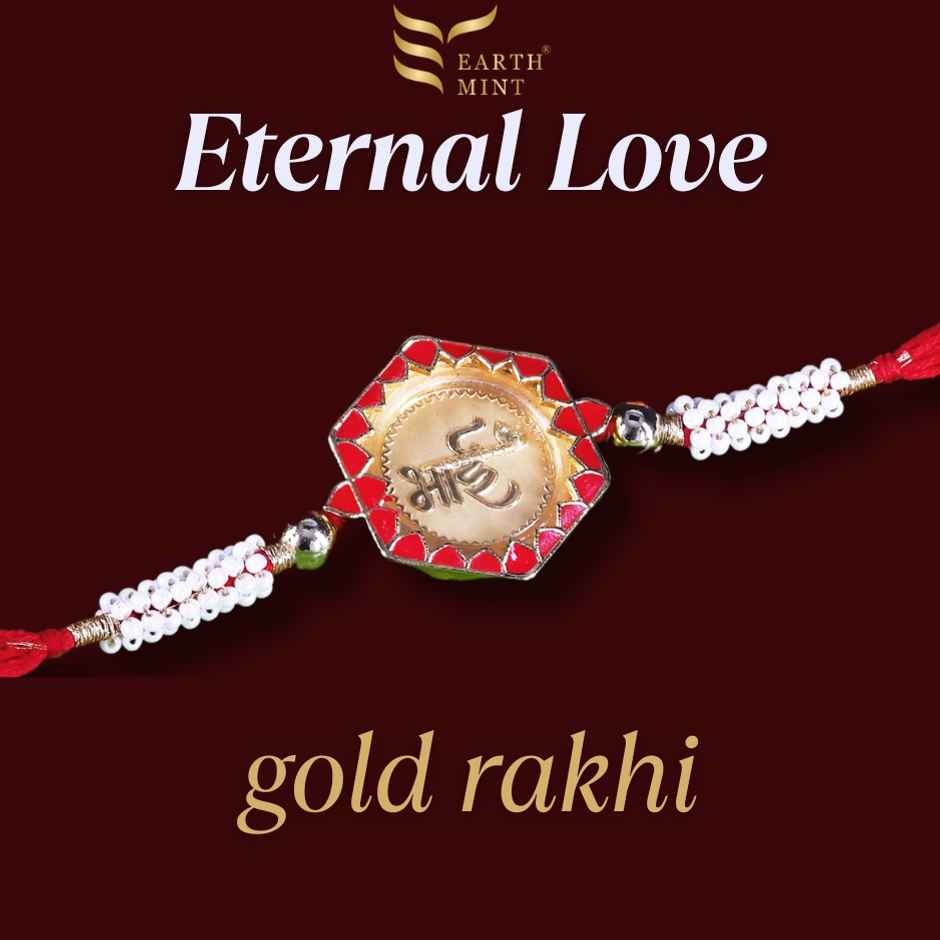Earthmint 24k Gold Rakhi | Eternal Love - Bhai - 50mg