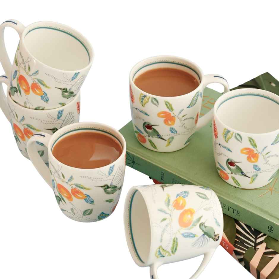 Magique By The Wishing Chair - Mango Paradise Summer | Set Of 6 Mugs | Fine China | 200 ml - 381065