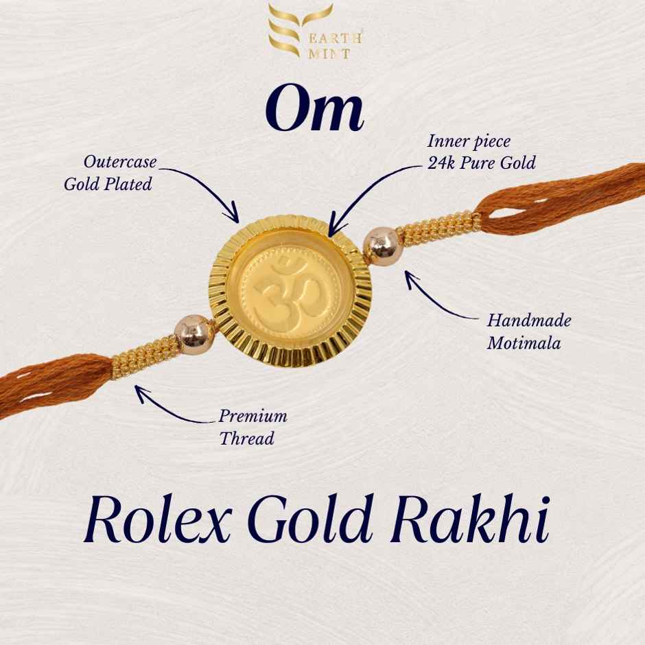 Earthmint 24k Gold Rakhi | Rolex - Om - 50mg