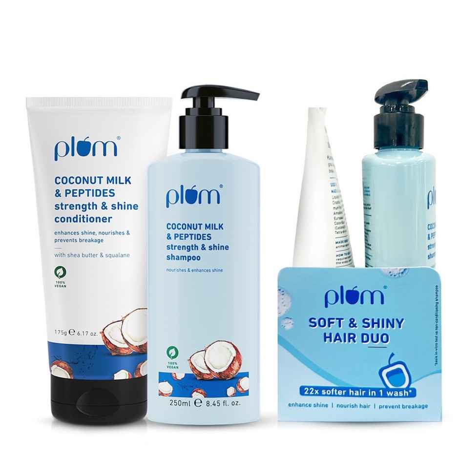 Plum Coconut Milk & Peptides Soft & Shiny Hair Duo For Soft & Silky Hair