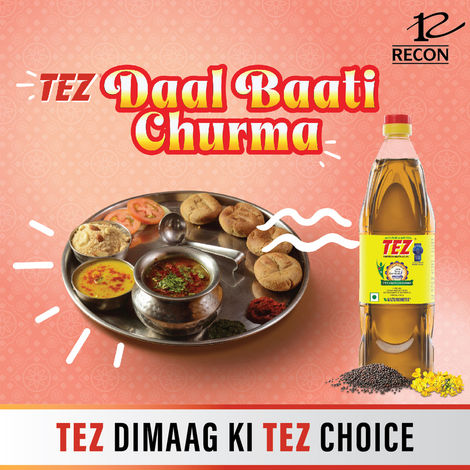 Tez Premium Kachchi Ghani Pure Mustard Oil 100% Pure and Natural, Good for Heart 500mL Bottle