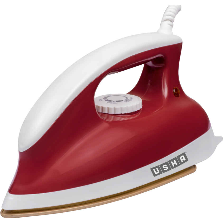 Usha Dry Iron Goliath (1200W, 1.80Kg Heavy Weight , 5 Fabric Settings, Red)
