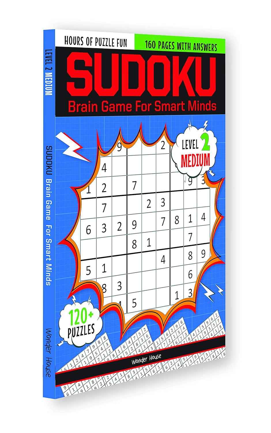 Sudoku - Brain Games for Smart Minds Level 2 Medium - Brain Booster Puzzles for Kids, 120+ Fun Game