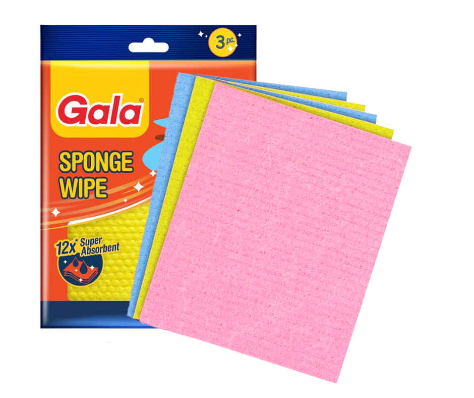 Gala Steel Scrubber Cleaner Home Everyday Scrub(1pc) & Sponge Wipe 3Pcs Set(1pc) Combo