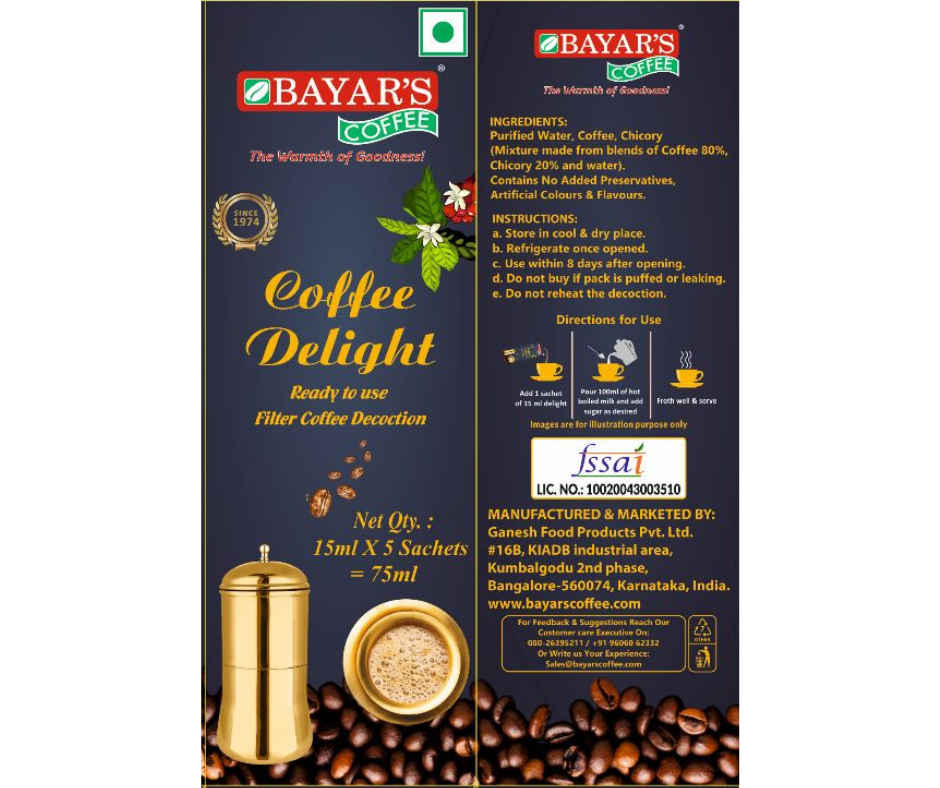 Bayar's coffee delight liquid filter coffee