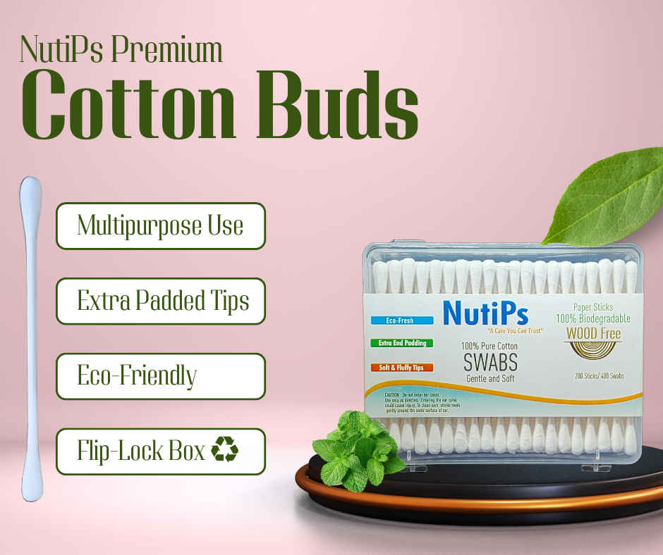 Nutips Premium Eco-Friendly Cotton Buds Box