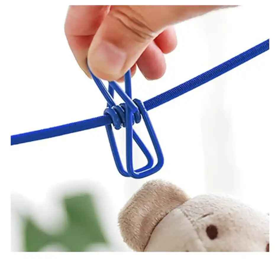 Daluci Stretchable Cloth Rope with Metal Clips | Drying Clothes