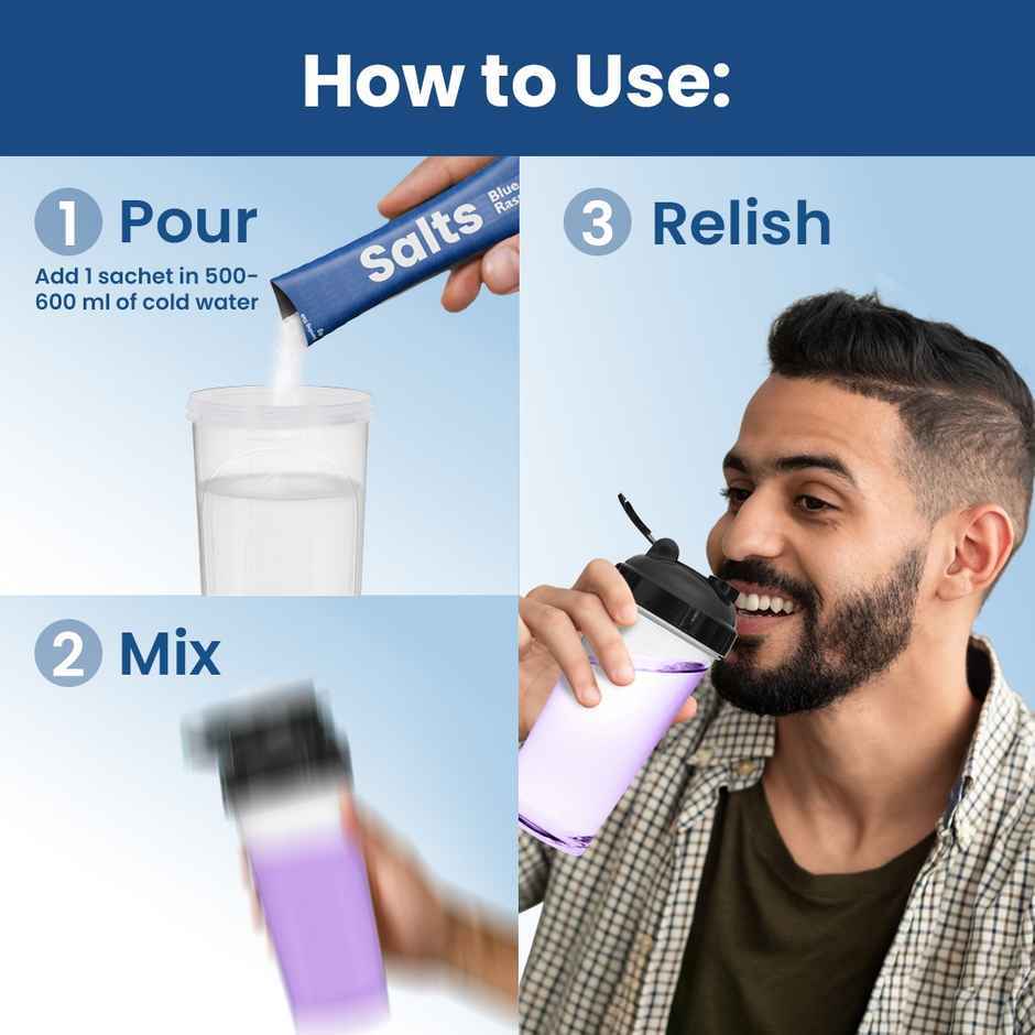 Supply6 Salts | Electrolyte Mix | Blue Raspberry | Sodium | Potassium | Magnesium | Zinc | Fiber