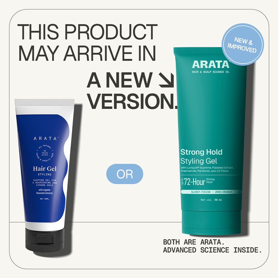 Arata Strong Hold Styling Gel with Flaxseed Extract & UV Filters for Glossy Look