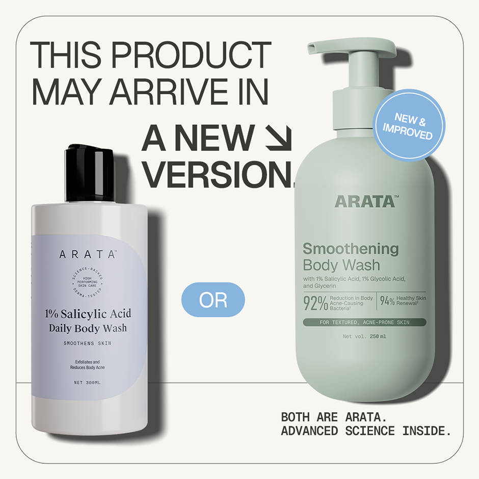 Arata Smoothening Body Wash with 1% Salicylic Acid & Glycolic Acid for Bacne & Strawberry Skin