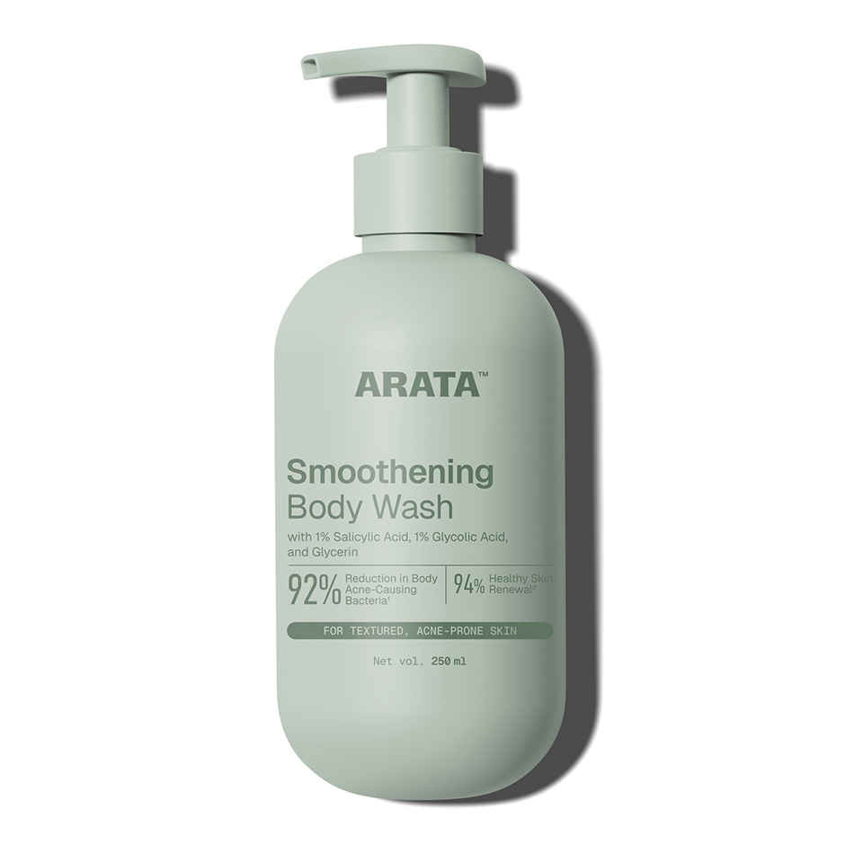 Arata Smoothening Body Wash with 1% Salicylic Acid & Glycolic Acid for Bacne & Strawberry Skin