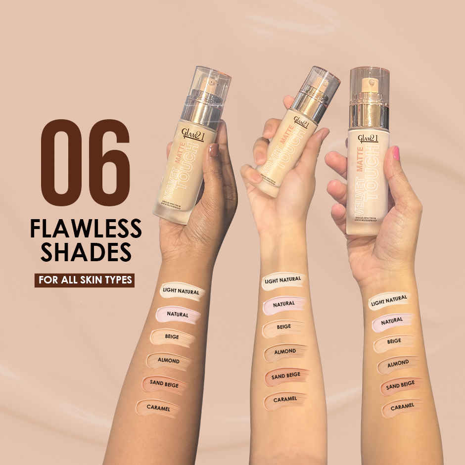 Glam21 Velvet Touch Oil Control Silk Foundation | Caramel