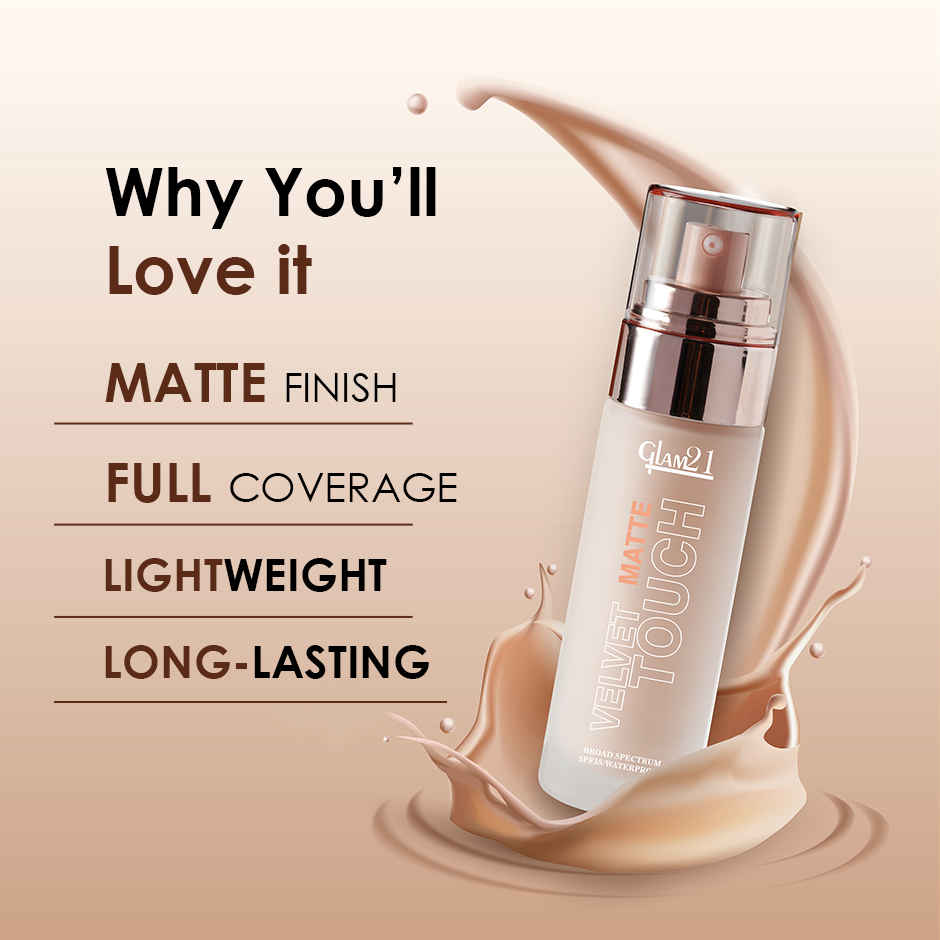 Glam21 Velvet Touch Oil Control Silk Foundation | Sand Beige