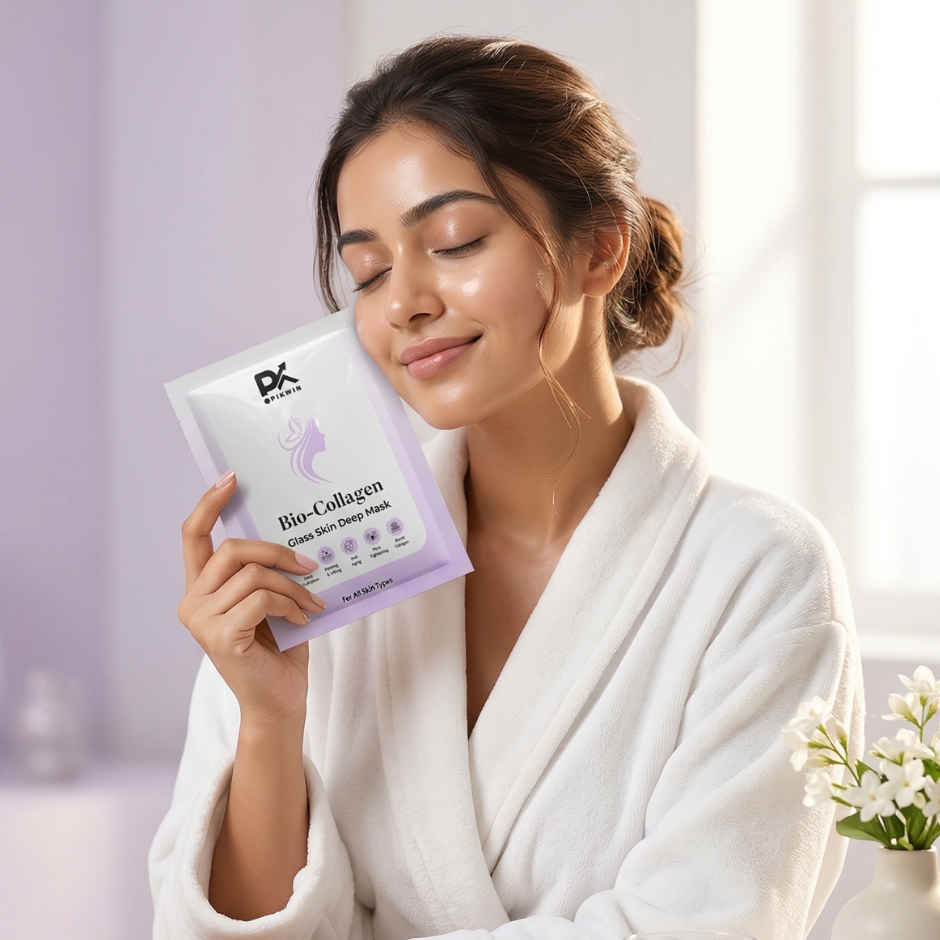 Pikwin Bio Collagen Face Sheet Mask | Korean Glass Skin Anti Aging Formula