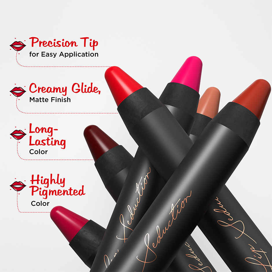 Glam21 Lip Seduction Non- Transfer Crayon Lipstick Creamy Matte Formula| Purple Mousse | 12
