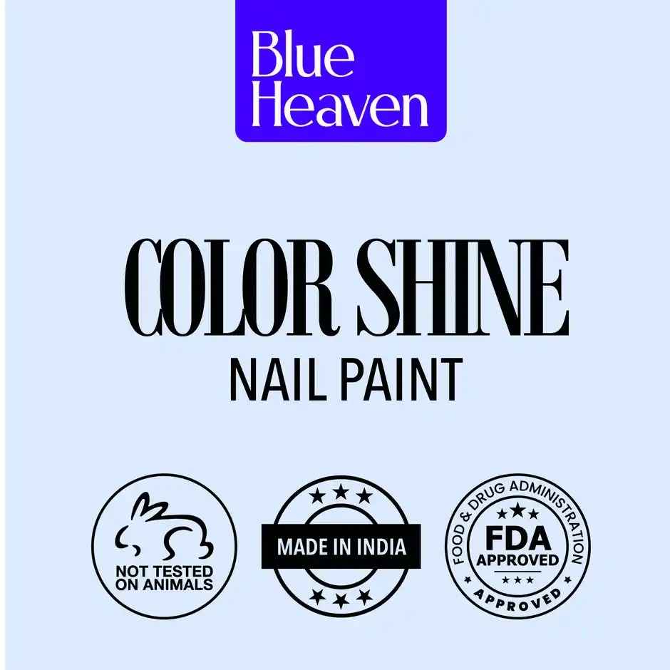 Blue Heaven Color Shine Nail Polish | Glossy Gel Finish | Quick Drying Formula | Shade 01