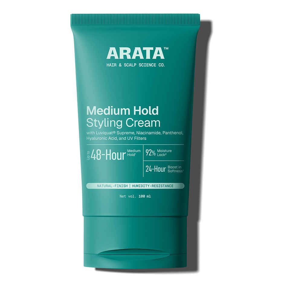 Arata Medium Hold Styling Cream with Hyaluronic Acid for Moisturisation & Natural Finish
