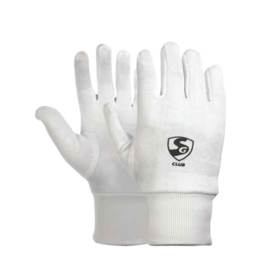 SG Club White Cotton Knit Gloves | Youth
