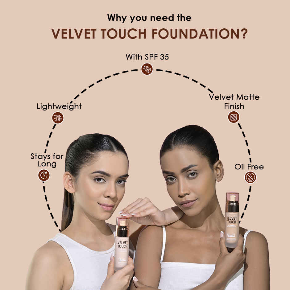 Glam21 Velvet Touch Oil Control Silk Foundation | Sand Beige