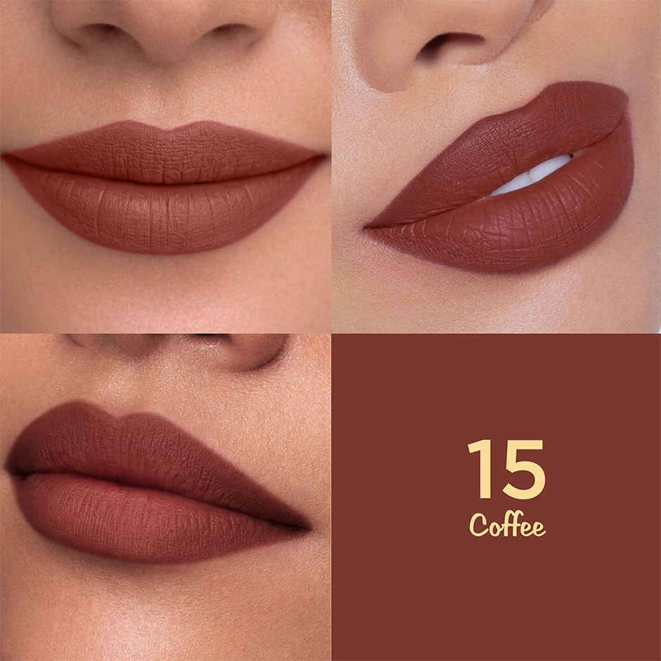 Glam21 Lip Seduction Non- Transfer Crayon Lipstick Creamy Matte Formula | Coffee | 15