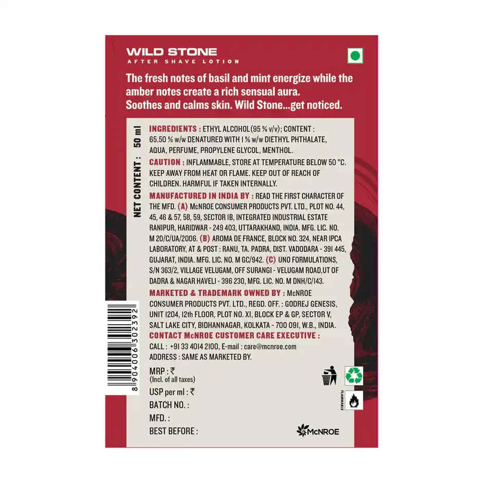 Wild Stone Ultra Sensual After Shave Lotion for Men | Long-Lasting Fragrance | Soothing Care