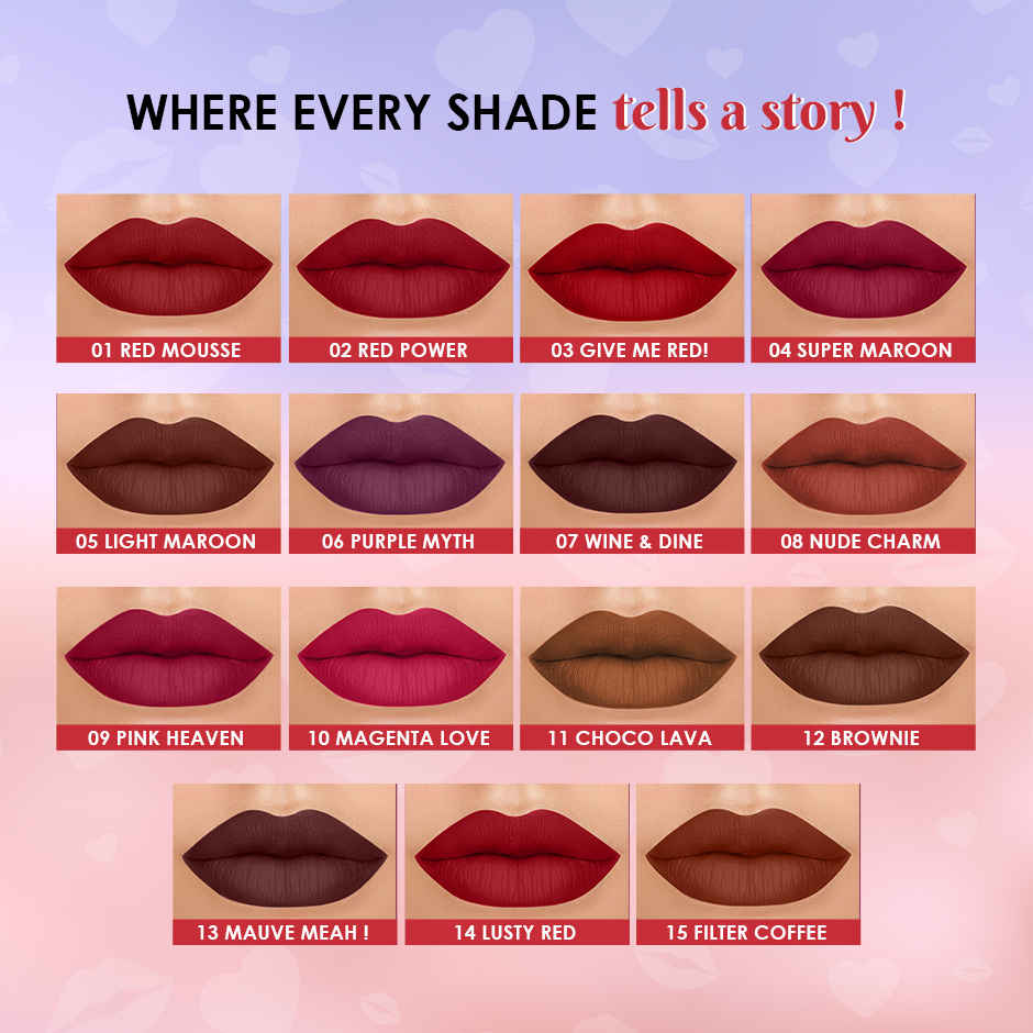 Glam21 Long Lasting Non Transfer Lipstick, Creamy Matte Finish -Red Power