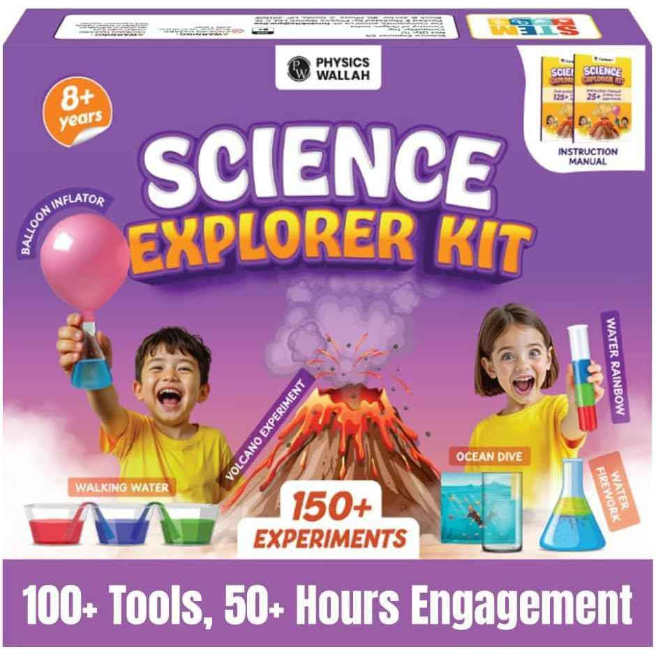 Physics Wallah Curious Jr 150+ Experiments Science Explorer Kit | Multicolor