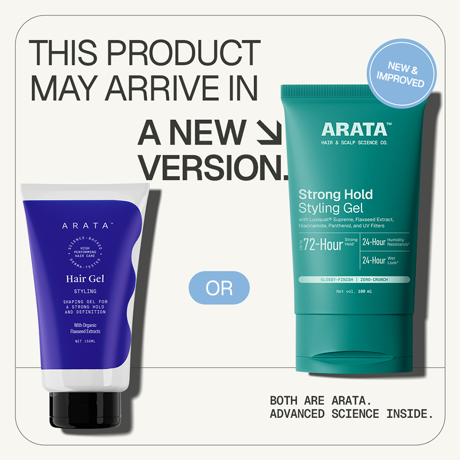 Arata Strong Hold Styling Gel with Flaxseed Extract & UV Filters for Glossy Look