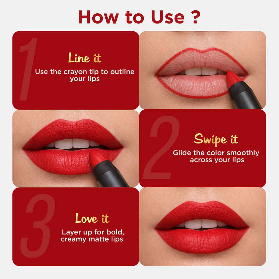 Glam21 Lip Seduction Non- Transfer Crayon Lipstick Creamy Matte Formula| Mauve | 13