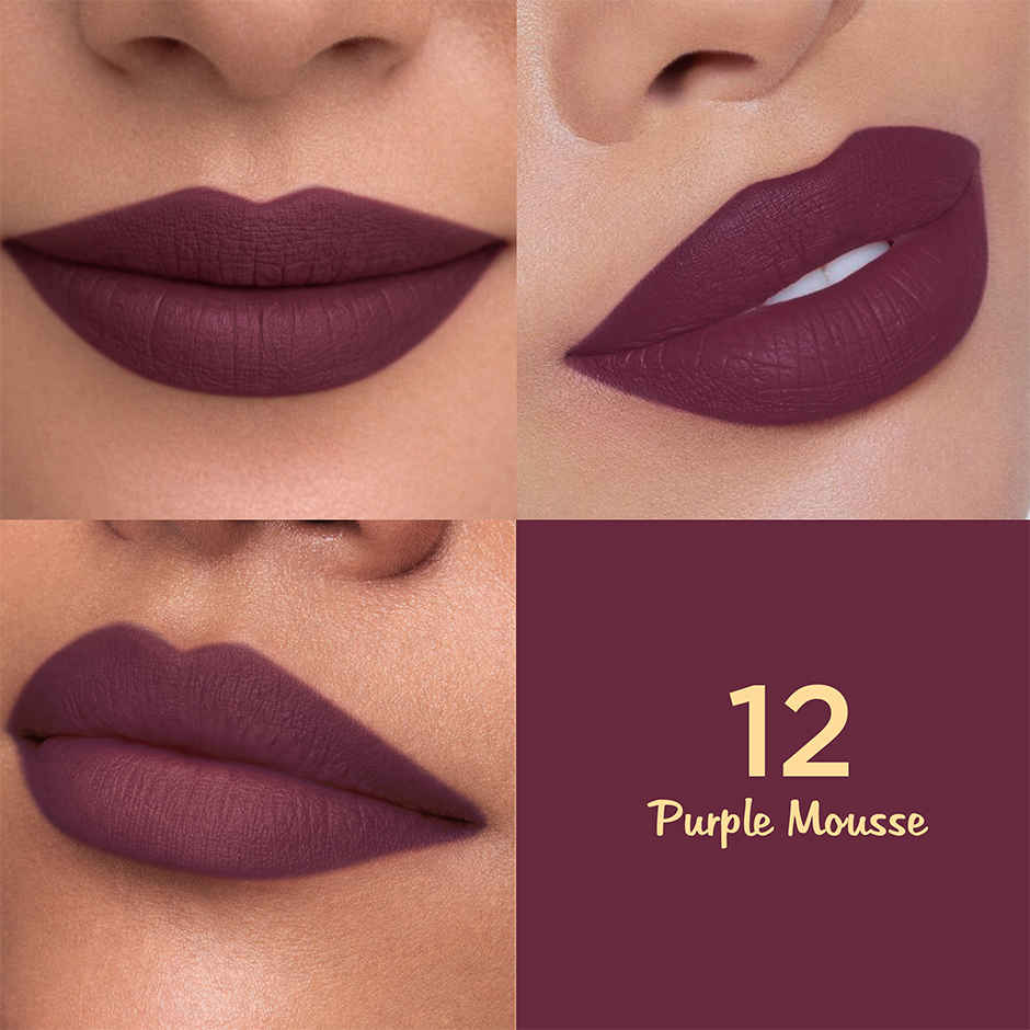Glam21 Lip Seduction Non- Transfer Crayon Lipstick Creamy Matte Formula| Purple Mousse | 12