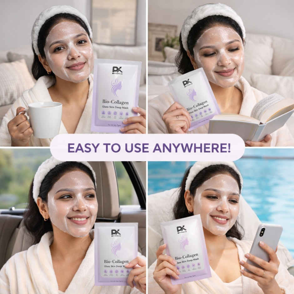 Pikwin Bio Collagen Face Sheet Mask | Korean Glass Skin Anti Aging Formula
