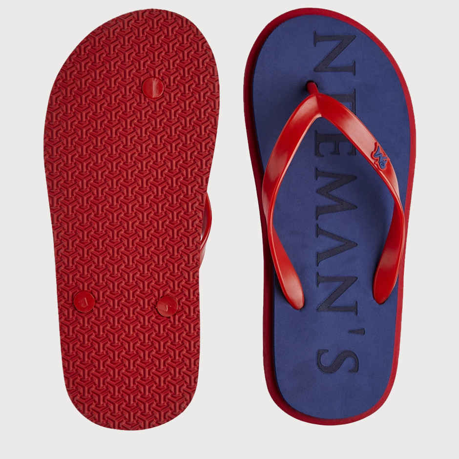 Neemans Unisex Eco Classic Slippers | Blue with Red - UK 10