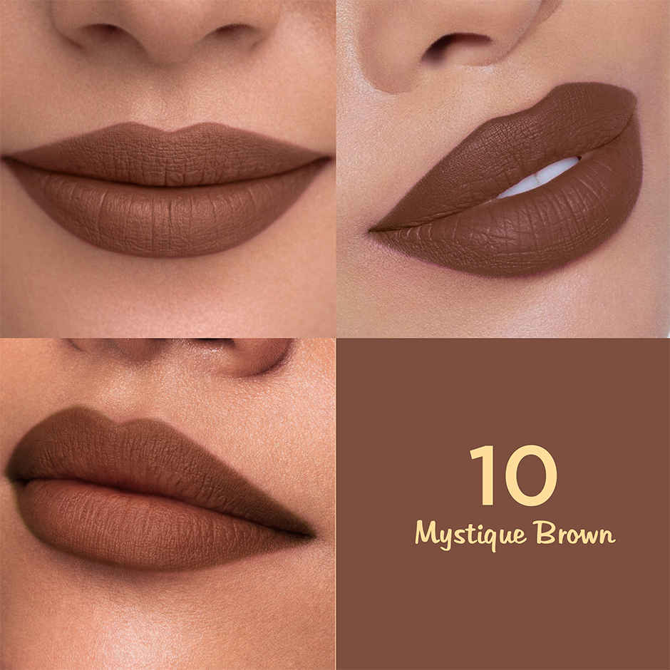 Glam21 Lip Seduction Non- Transfer Crayon Lipstick Creamy Matte Formula| Mystique Brown | 10