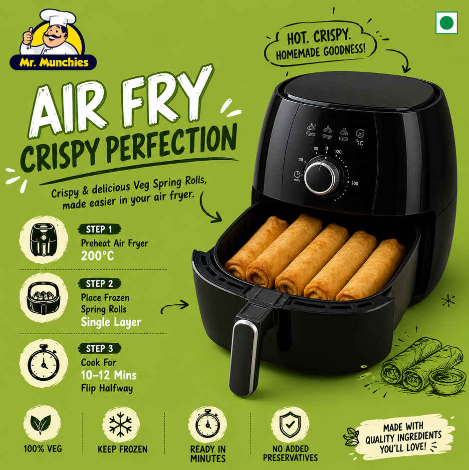 Mr. Munchies Veg Spring Roll  | 20g Protein