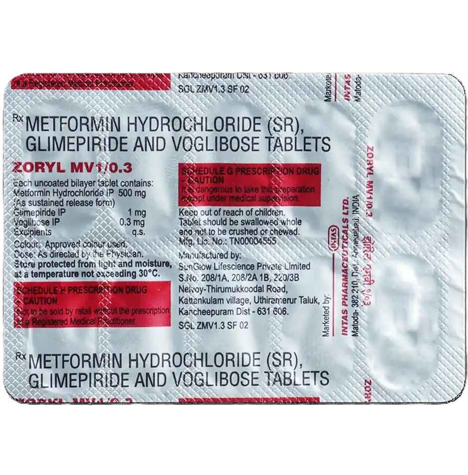 Zoryl MV 1/0.3 Tablet SR