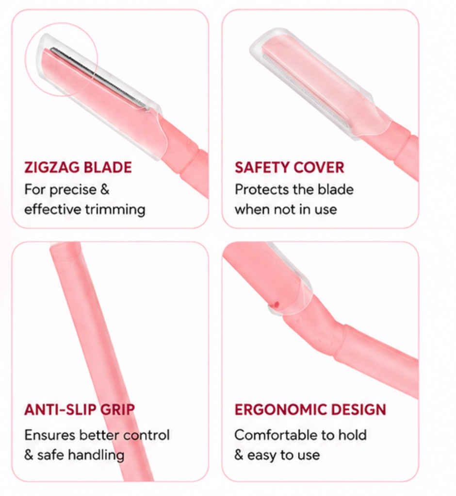Bronson Professional Reusable Pink Face & Eyebrow Razor Painless Hair Remover