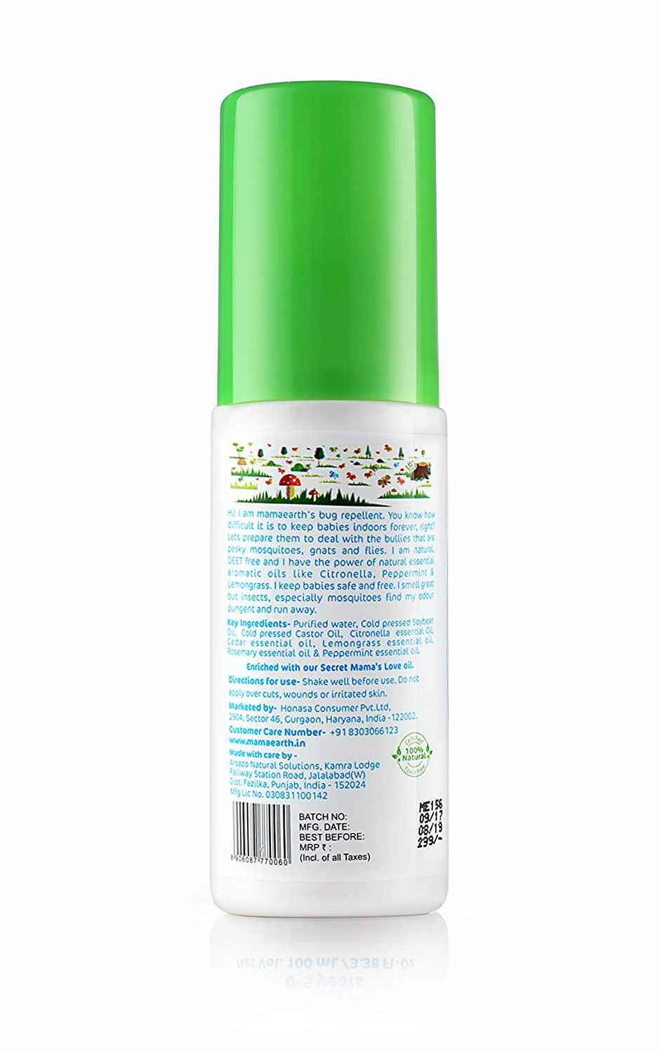 Mamaearth Natural Mosquito Repellent With Citronella & Lemongrass Oil