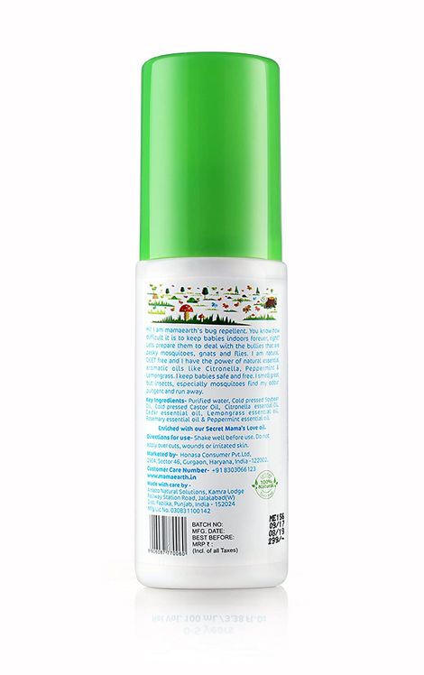 Mamaearth Natural Mosquito Repellent With Citronella & Lemongrass Oil