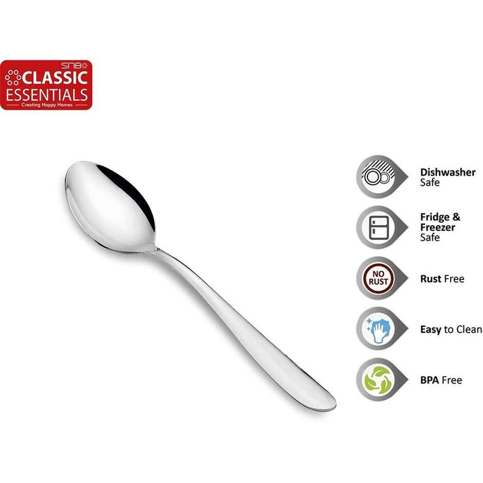 Classic Essentials Stainless Steel Table Spoon 6 Piece Set Table Spoon Set Pack of 6