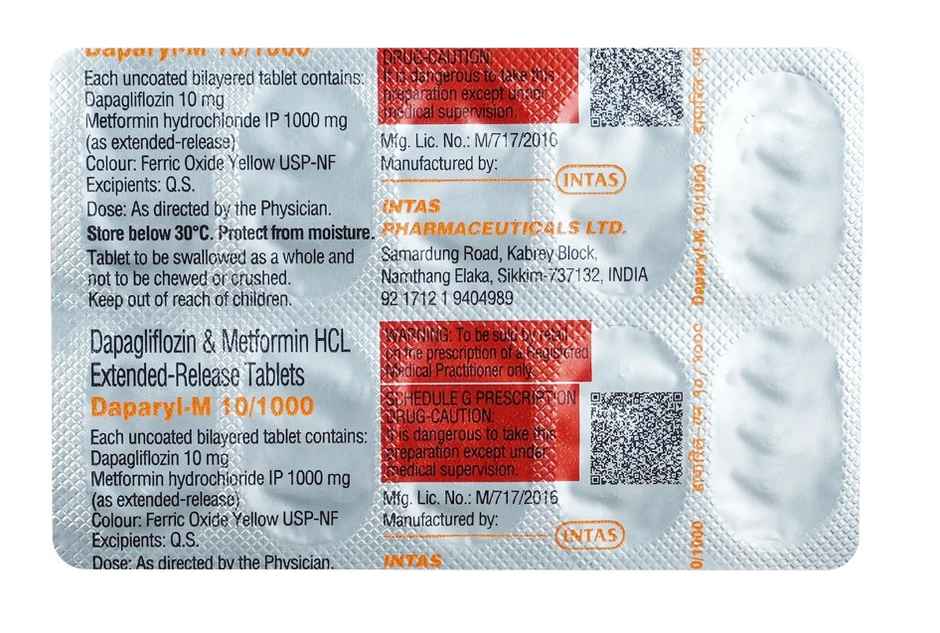 Daparyl-M 10/1000 Tablet ER