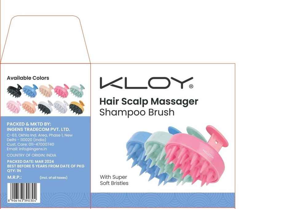 Kloy Round Hair Scalp Massager Shampoo Brush | Super Soft Bristles | Anti Dandruff | Light Green