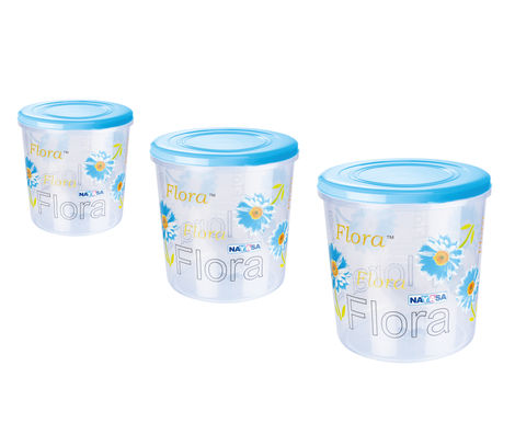Nayasa Plastic Store-In Set (58,59,60) | 5.2 L, 7.2 L, 11.2 L | BPA Free, Stackable & Modular Multi Purpose Plastic Container | Blue