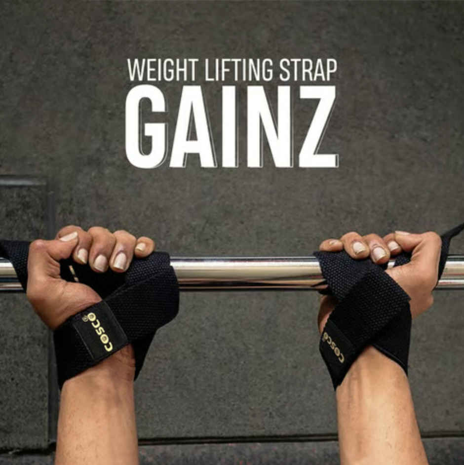 Cosco Weight Lifting Gym Straps | Black