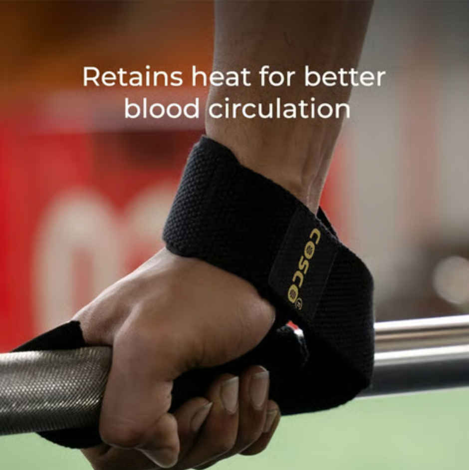 Cosco Weight Lifting Gym Straps | Black